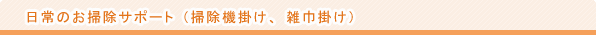 日常のお掃除サポート